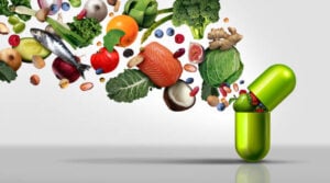 Vitamin capsule for healthy skin.
