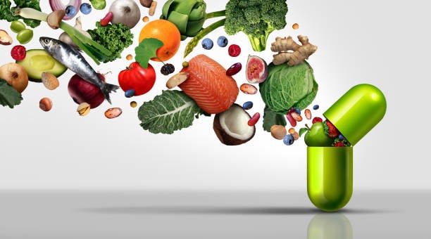 Vitamin capsule for healthy skin.